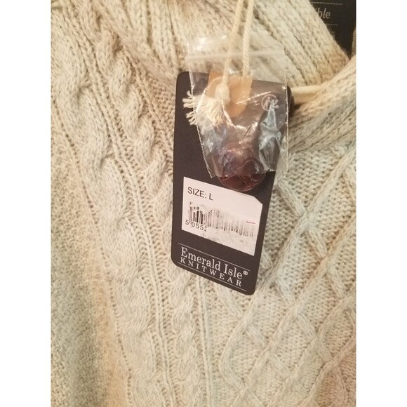 Emerald Isle Knitwear Wool Blend Killarney Shawl Collar Mens Sweater Size L - Picture 4 of 9